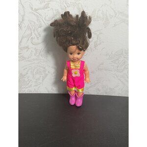 Barbie Kelly Doll With Curly Brown Hair &amp; Pink Outfit